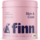 Finn Skin & Coat Salmon Oil Supplemento per cani | Supporta uno spessore & Shiny Coat | Fish Oil da Wild Alaskan Salmon, Omega-3s, EPA & DHA, Biotin, & Zinc | 90 Soft Chews
