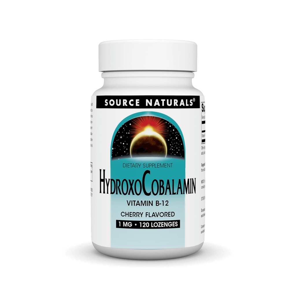 Fonte Naturals HydroxoCobalamin, Vitamina B-12, 1 mg - 120 Destinazioni aromatizzate alla ciliegia