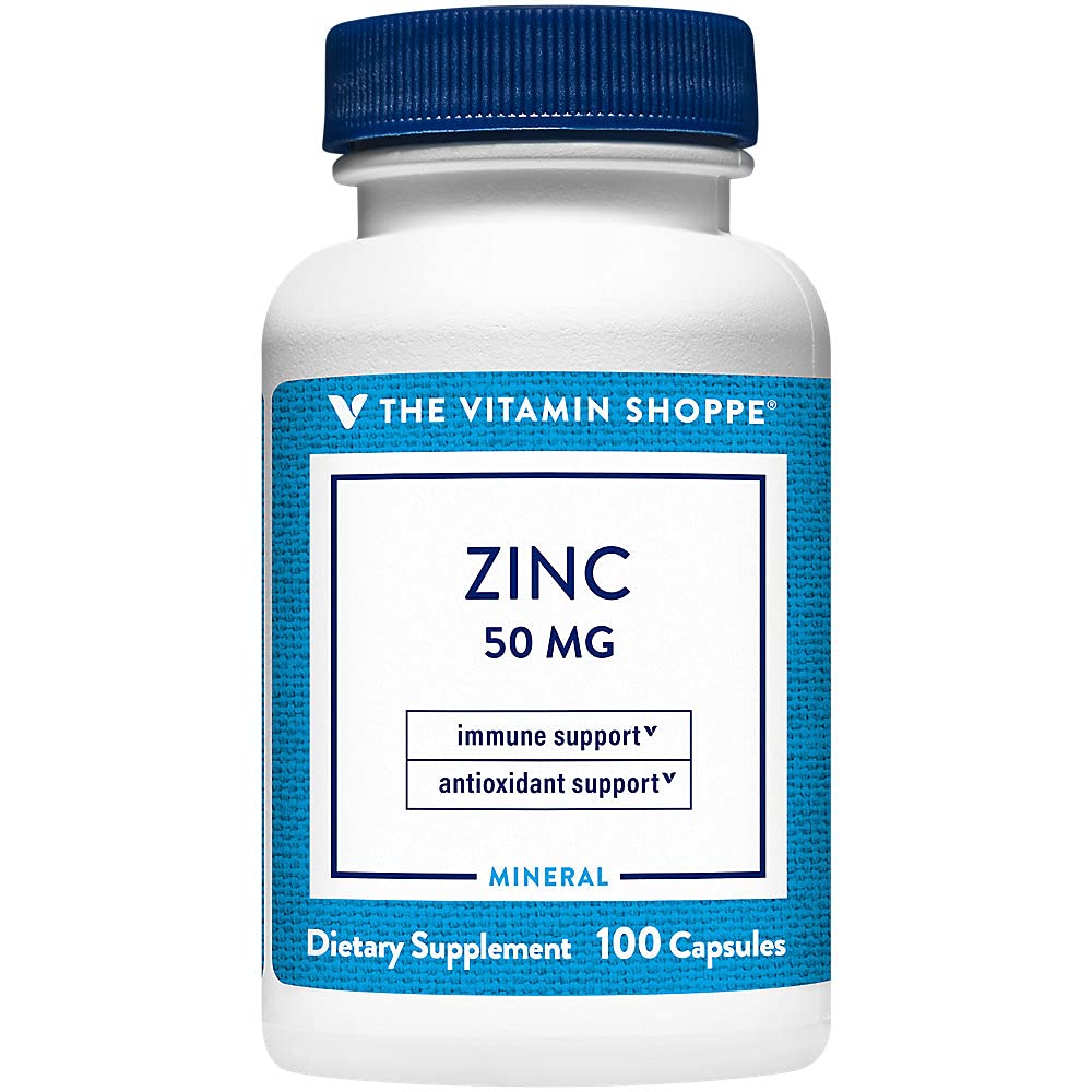 La vitamina Shoppe Zinc 50MG - Supporto Immune, Salute e Protezione Antiossidante, Minerale Essenziale (100 capsule)
