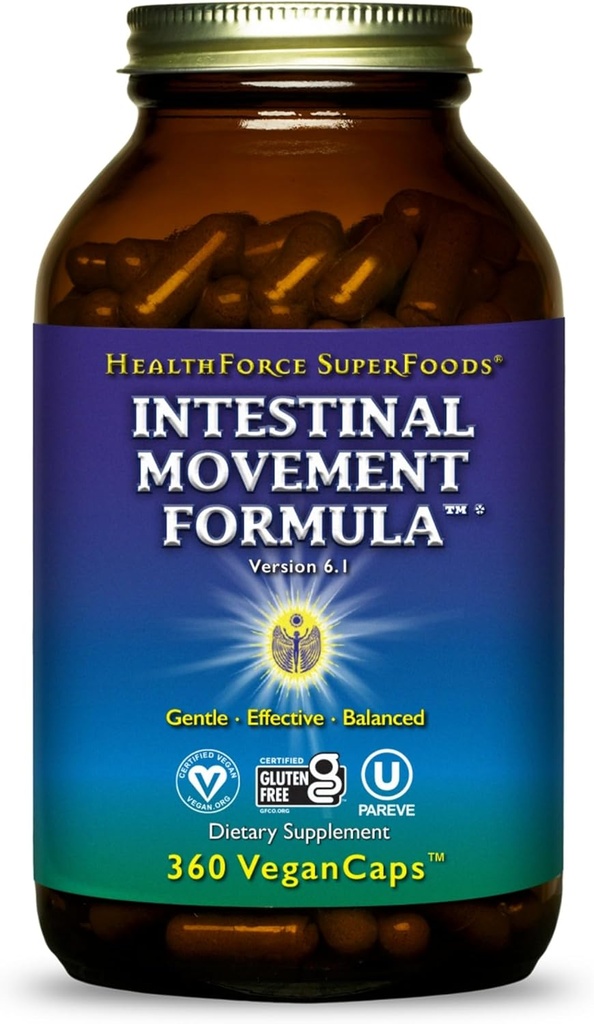 SaluteForce SuperFoods Intestinal Movement Formula - Natural Laxative Supports Regolarità del telo - Integratore di digestione all-Naturale per sostenere la costipazione - Gluten-Free & Vegan - 360 Caps