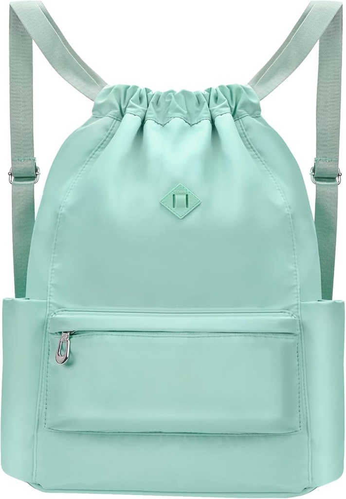 Zaino con coulisse con Wet Pocket Gym Zaino Water-Resistant Cinch String Bag Beach Swim per gli uomini delle donne