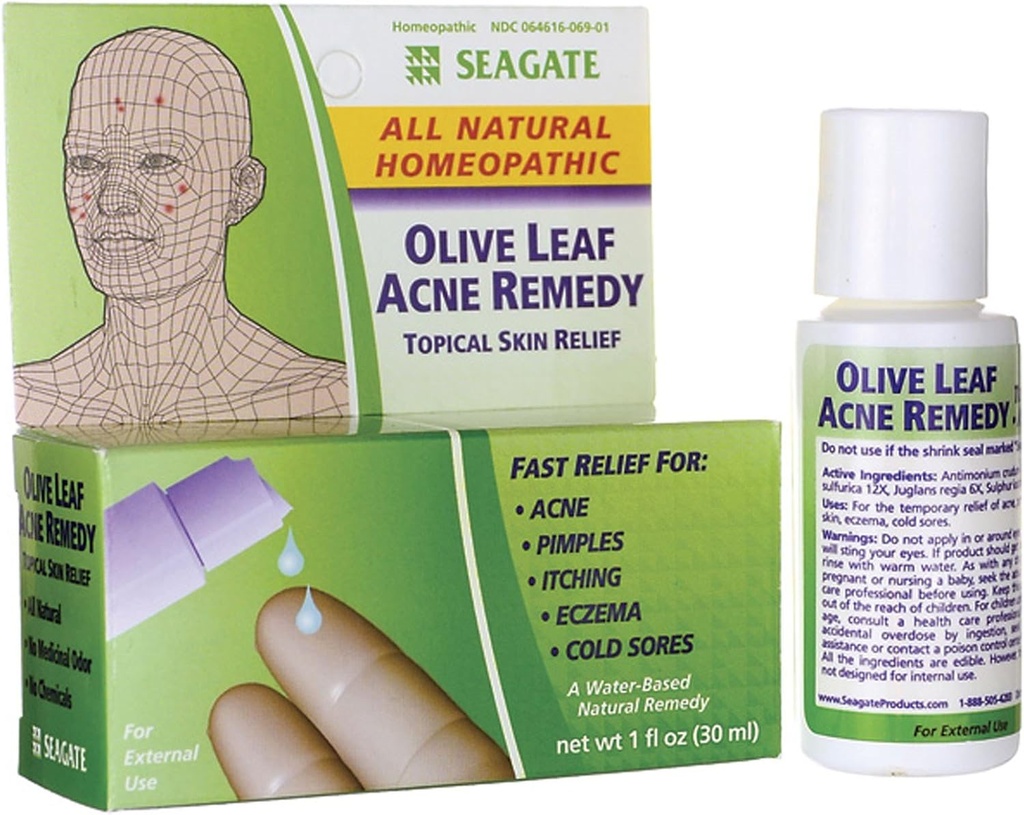 Seagate Prodotti Omeopatici Leaf Natural Acne Remedy (Pacchetto di 1) 1 Ounce