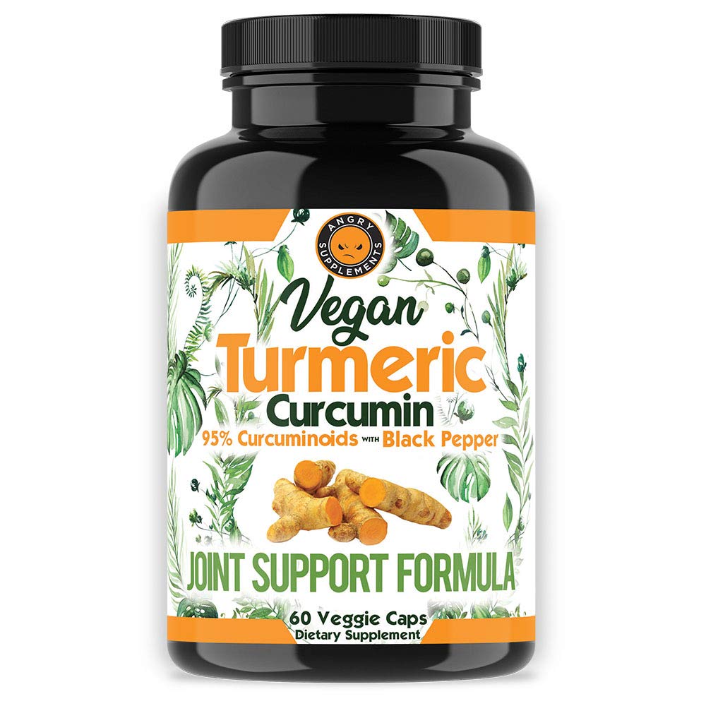 Curcumina erboristica vegana con estratto di pepe nero (60 capsule vegetali-2 mesi di alimentazione), 95% Curcuminoidi - Tutto naturale potente antiossidante per il supporto e il sollievo congiunto (1-bottiglia)