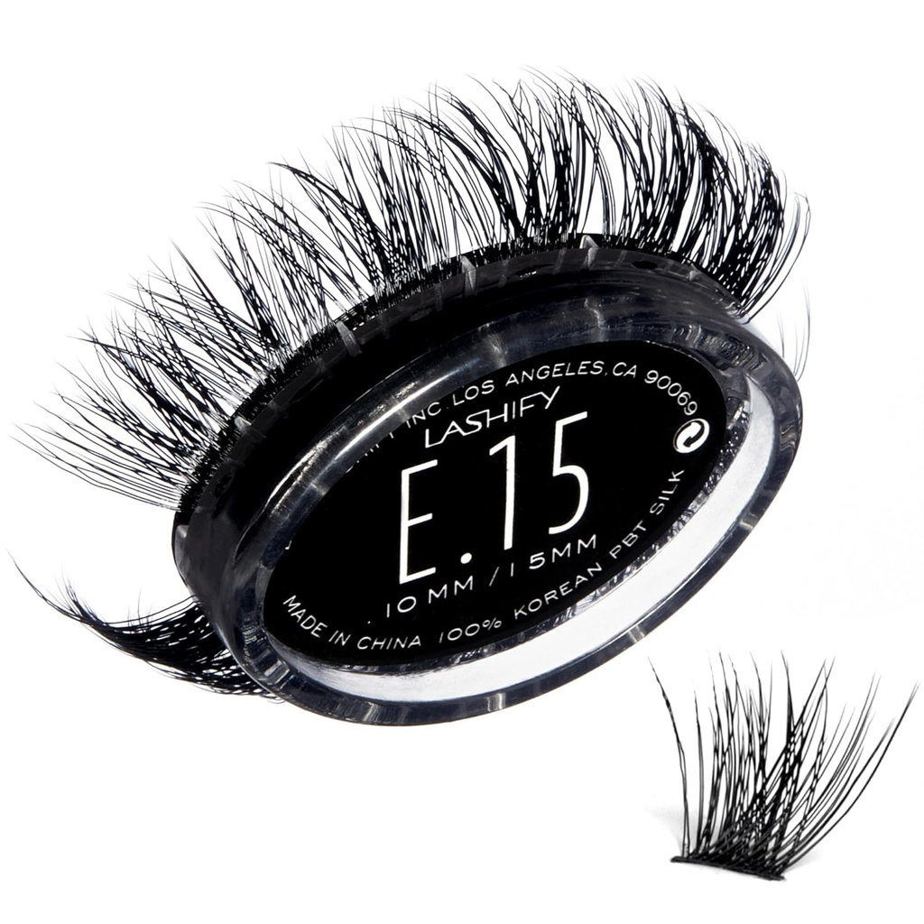 Lashify Estrema 15mm Gossamer DIY Eyelash Extensions Refill, Nero, Easy False Lashes per aggiungere volume eccezionale