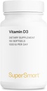 SUPERSMART - Vitamina D3 1000 IU al giorno - Vitamine per rinforzare le ossa - Celle di protezione | Non OGM & Gluten Free - 150 Softgels