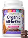 Polvere di proteina vegana all-in-one puramente ispirata per gli uomini e le donne, cioccolato decadente (14 selezioni) - polvere organica basata sulle piante per le Shakes & Smoothies - Sostituzione di farina nutrizionale senza glutine