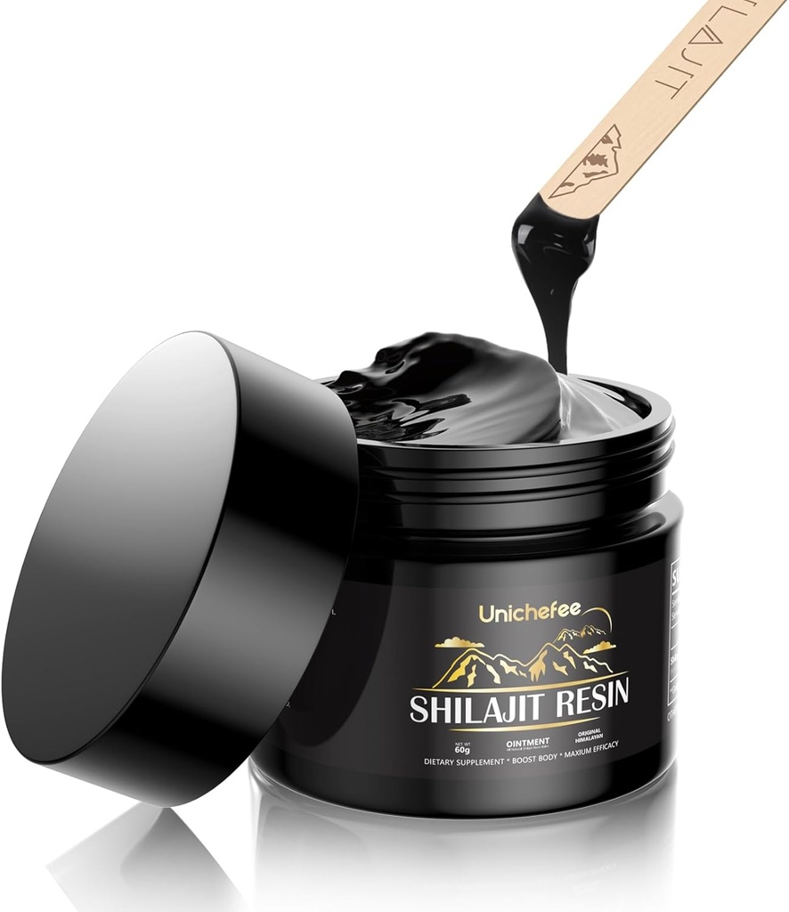 Shilajit Resina per uomini e donne, Pure Himalayan Shilajit Resina Organico con 85+ Minerali Trace & 60% Acido Fulvico, Integratore di Energia Naturale per la Salute Olistica- 60g