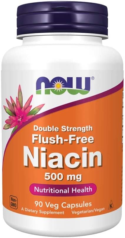 NOW Foods - Niacin Flush-Free Double Strength 500 mg. - 90 capsule vegetali