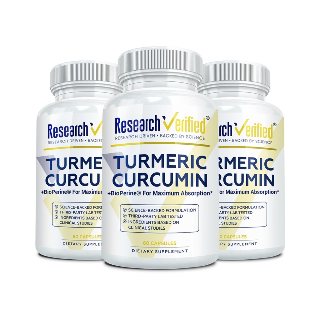 Curcumina erboristica verificata - con BioPerine, Curcumina C3 Complex - Vegan - Made in the USA - 180 Capsule - Made in the USA