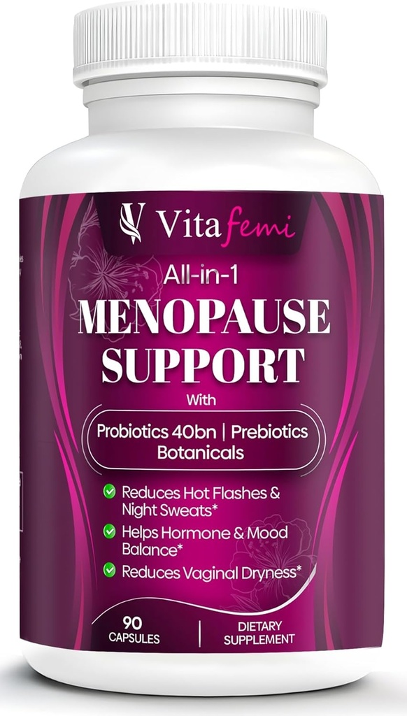 Migliore nominale di supporto di menopausa altamente efficace, Probiotici di menopausa, Flash caldi, Maglioni notturni, Equilibrio di ormone, Scambi di mood, DIM, Cohosh nero, Dong Quai, 40Bn CFU