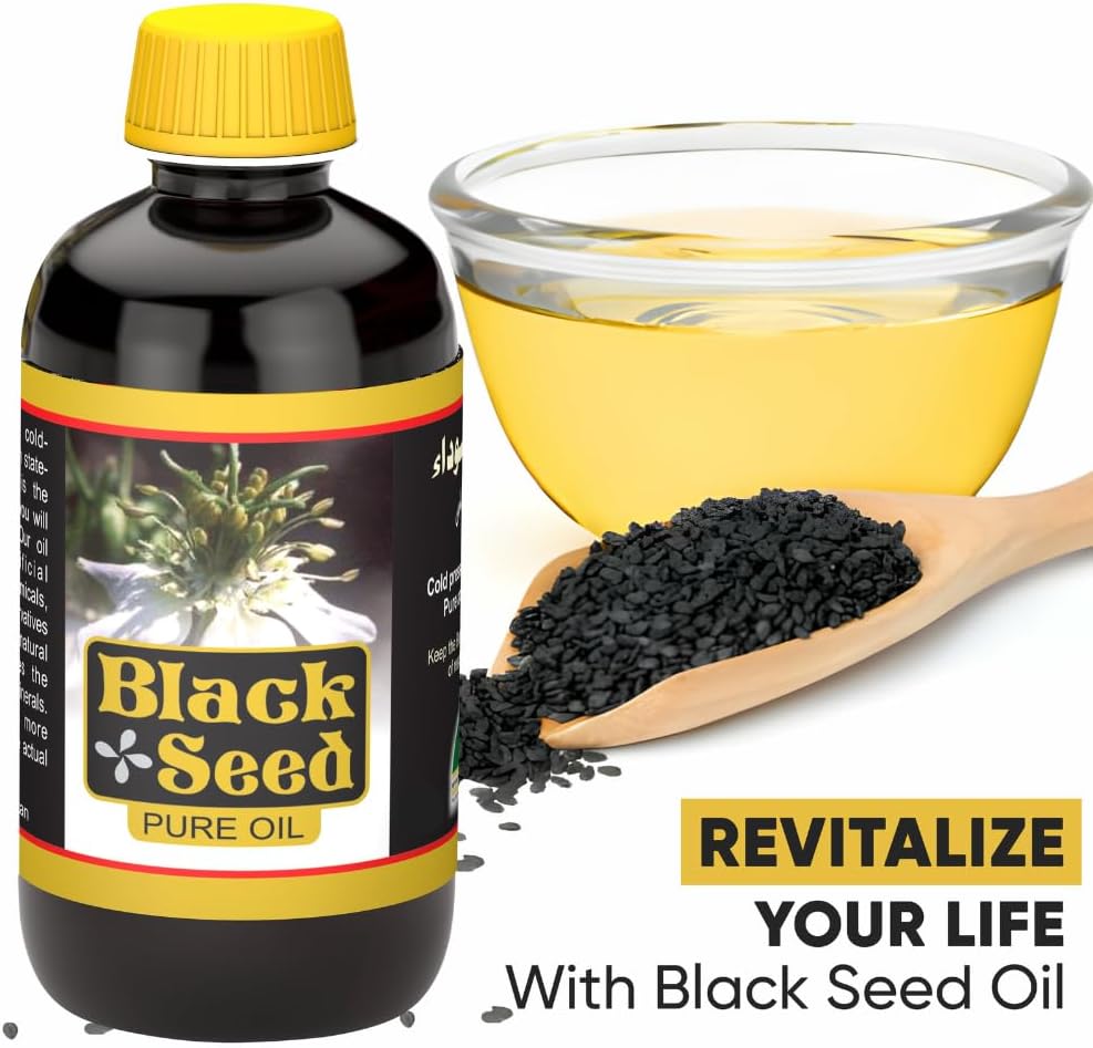 HERBOGANIC 100% Cold Pressed Black Seed Oil 16oz | Nigella Sativa Supports in Digestion and Overall Well Being |Non GMO Black Cumin Seed Oil