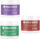Polvere di Amla, il tè verde Superfood Supplemento con le bacche di sambuco & l'uva spina indiana & Hibiscus, organico, vegano, 30 Serve