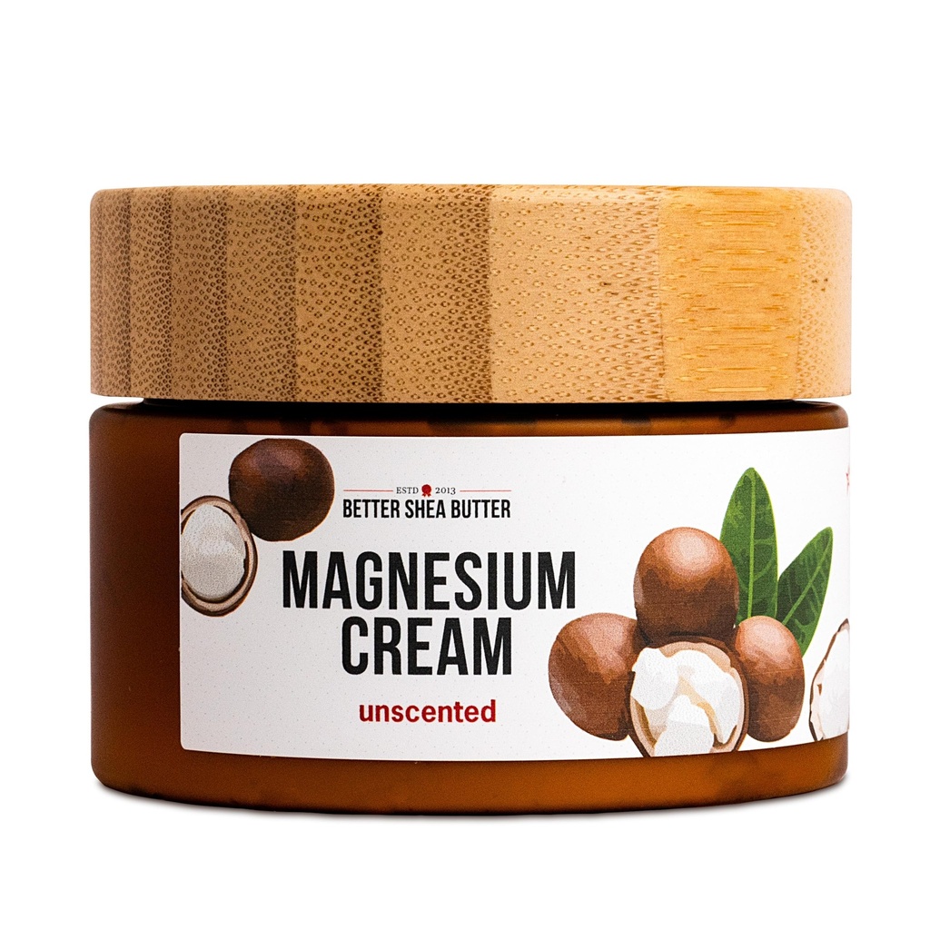Migliore Crema di Magnesio di Burro di Karitè per Crampe di Gamba | Allevia la tensione muscolare | Lozione notturna Sicuro per Gravidanza, Bambini e Bambini | Ingredienti organici e naturali | Vegan, Made in USA | (Unscented)