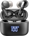 Auricolare senza fili TOZO T20 Cuffie Bluetooth 48.5 Hrs tempo di riproduzione con display digitale LED, IPX8 impermeabile, doppio rumore di chiamata mic cancellando 10mm diffusori a larga portata con custodia di ricarica wireless