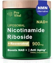 NAD Supplemento, NAD Liposomal Nicotinamide Riboside 900mg - NMNH Supplemento alternativa - Extra resistenza Liposomal NAD+ Integratori con Resveratrolo per Anti Aging, Energy, Focus - 80 capsule