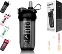 Litex Shaker Bottiglie per Protein Shakes, 26oz Blender Shaker Bottiglia per Pre-Workout, Tazze con Straw, BPA-free Tritan Miscelatore Bottiglie per Protein Powder, con Pennello di Coppa e istruzioni (nero)