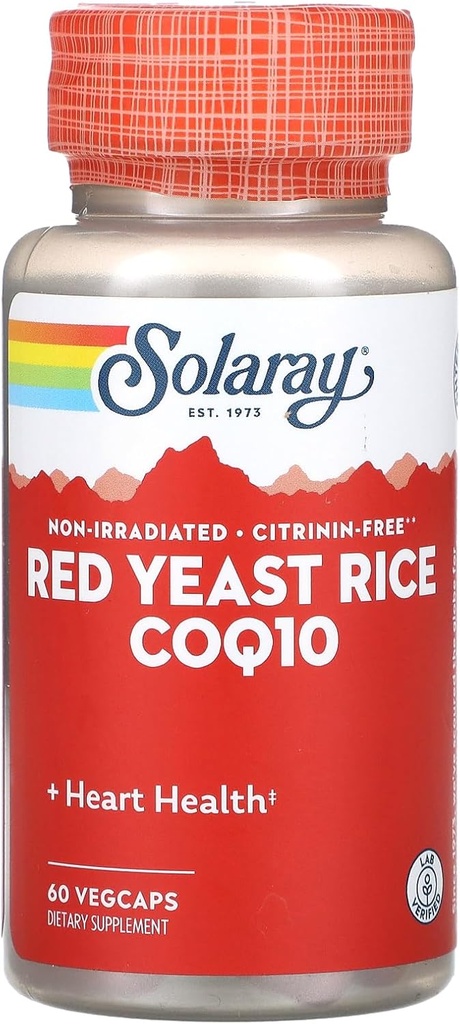 Solaray rosso lievito di riso Plus CoQ-10-60 capsule vegetariane