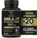 Himalayan Shilajit Supplemento, 60 capsule, polvere di estratto, 60% acido Fulvico, 85+ minerali Trace, energia e supporto immunitario Shilajit per gli uomini e le donne, alternativa all'autentica resina o pillole USA Made