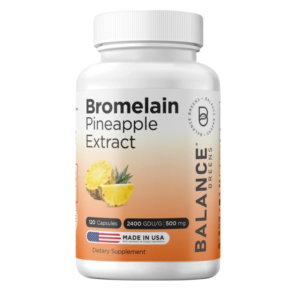 Balancebreens Bromelain 500mg, 120 capsule - Estratto di ananas Enzima digestivo, Supporta la digestione e supplemento di salute comune