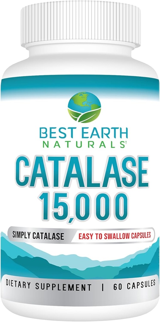 Best Earth Naturals Catalase Supplemento 15.000 - Supplementi per capelli forti - 60 capsule (alimentazione di 60 giorni)