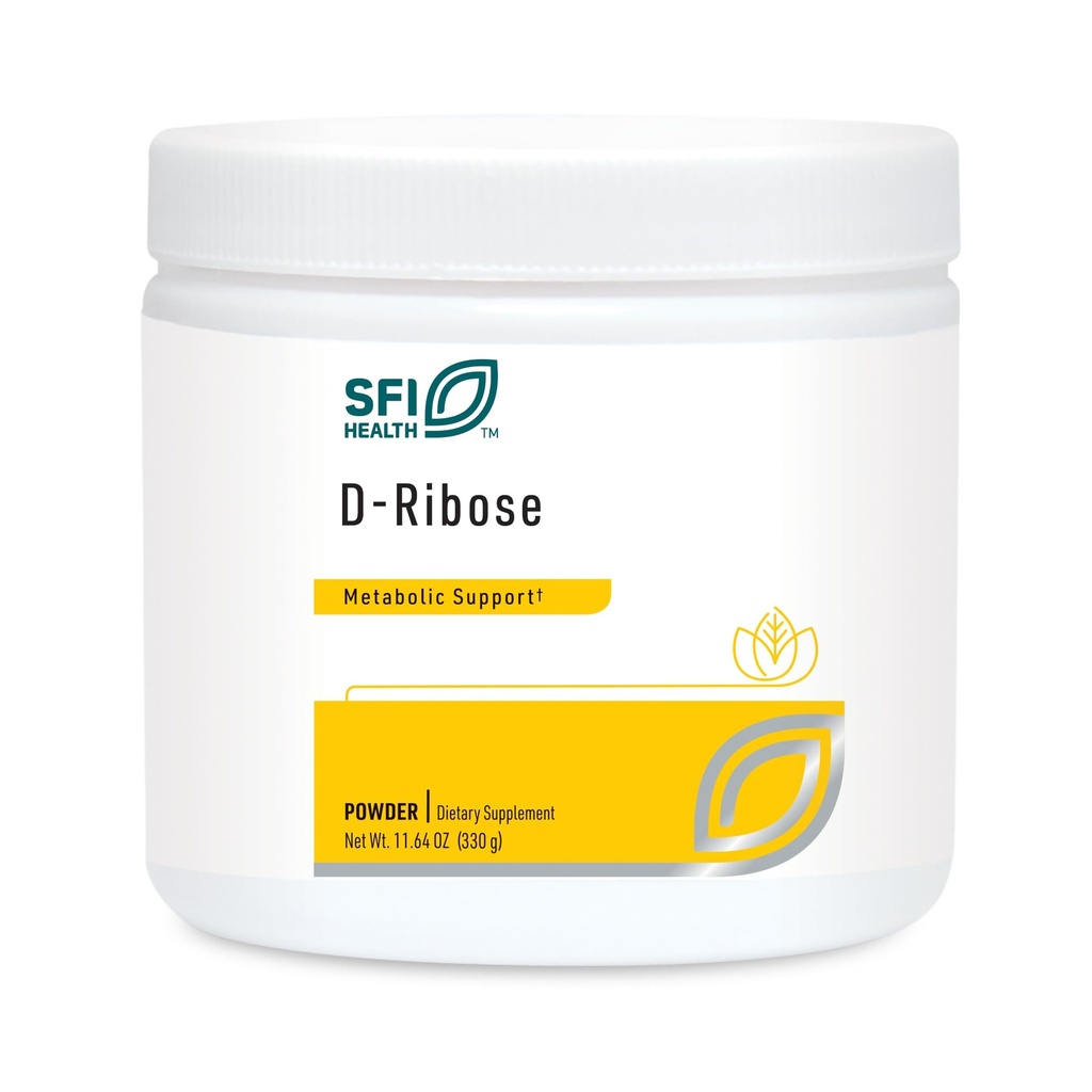 Klaire Labs SFI Health D-Ribose Powder - Energy Metabolism & Cardiovascular Support - Supplemento anallergico D-Ribose con Natural, Mild Sweet Taste - Mix Into Water or Juice (300g / 10.58oz)