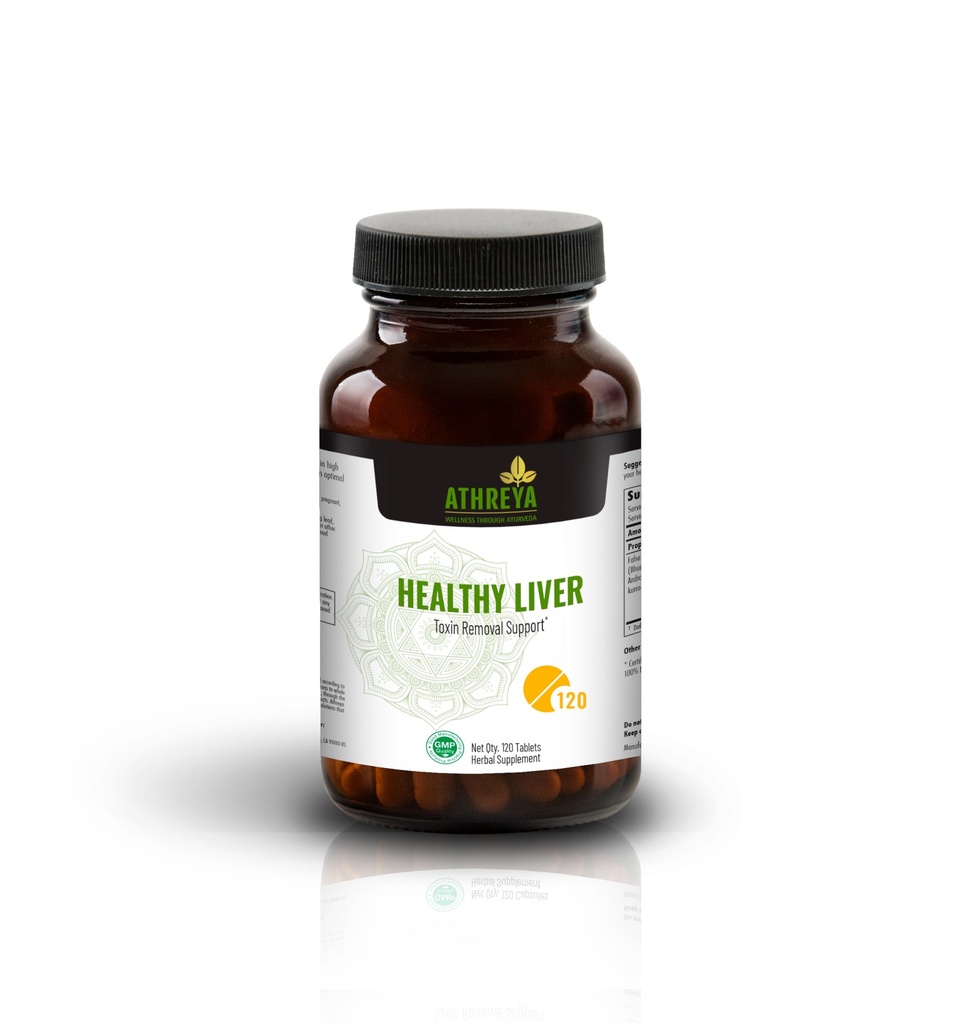 Athreya Herbs sano fegato compresse | 120 compresse | Ayurvedic Herbal Blend supporta la rimozione della tossina | Supporta la cura del fegato | Mantenere il fegato-Immune| Vegan, Non-GMO | 30 giorni di alimentazione