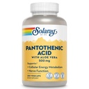 Acido pantotenico SOLARAY 500mg - Integratore di acido pantotenico (Vitamina B5) - Vitamina complessa B essenziale - Sistema nervoso e supporto energetico cellulare - Vegan, Gluten Free, Guaratee da 60 giorni, 250 Serve