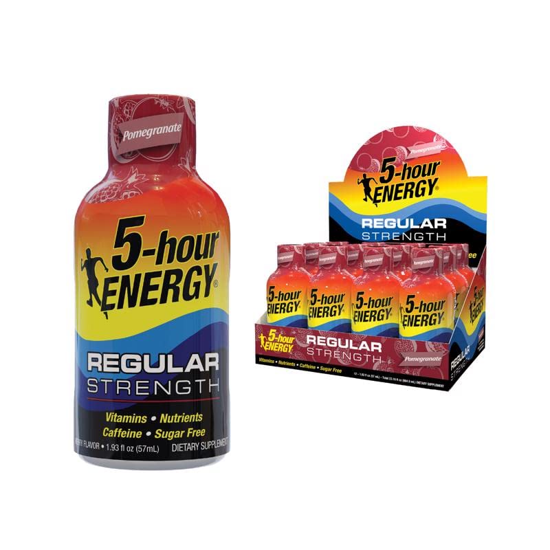 5 ore di ENERGIA Shot, Regolare resistenza, Melograno, 1.93 oncia, 12 conte