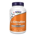 NOW Integratori alimentari, L-Citrullina 750 mg, Supporta Metabolismo Proteine*, Aminoacido, 180 capsule di Veg