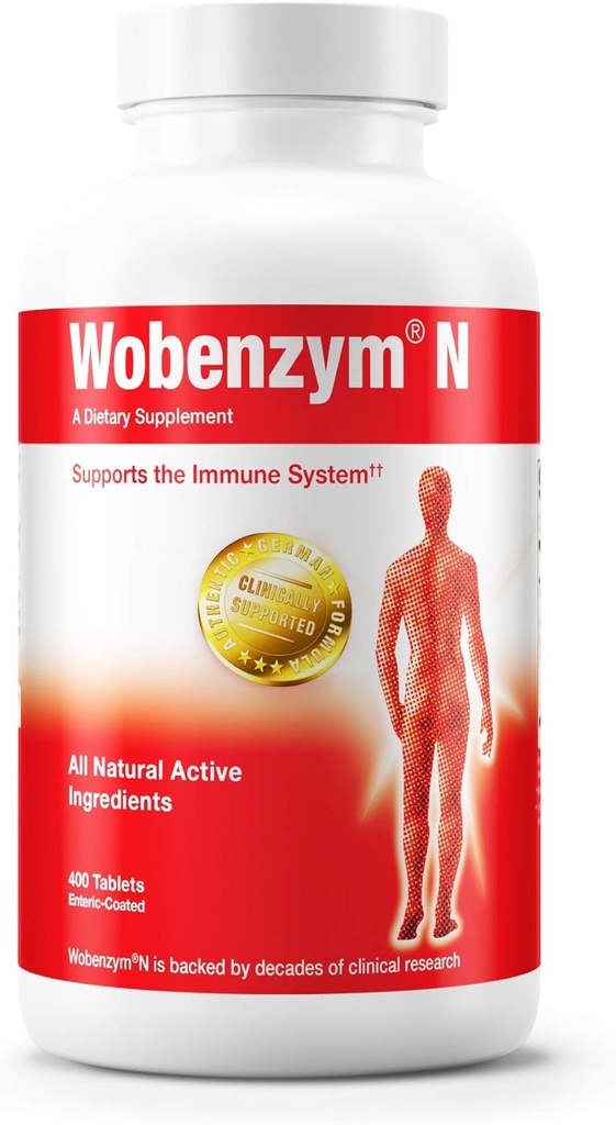 Douglas Laboratories Wobenzym N - Autentico integratore tedesco - Enzimi sistemici - Per il sistema immunitario e la salute comune* - Con Papain, Rutin & Bromelain - 400 Compresse Enteric-Coated