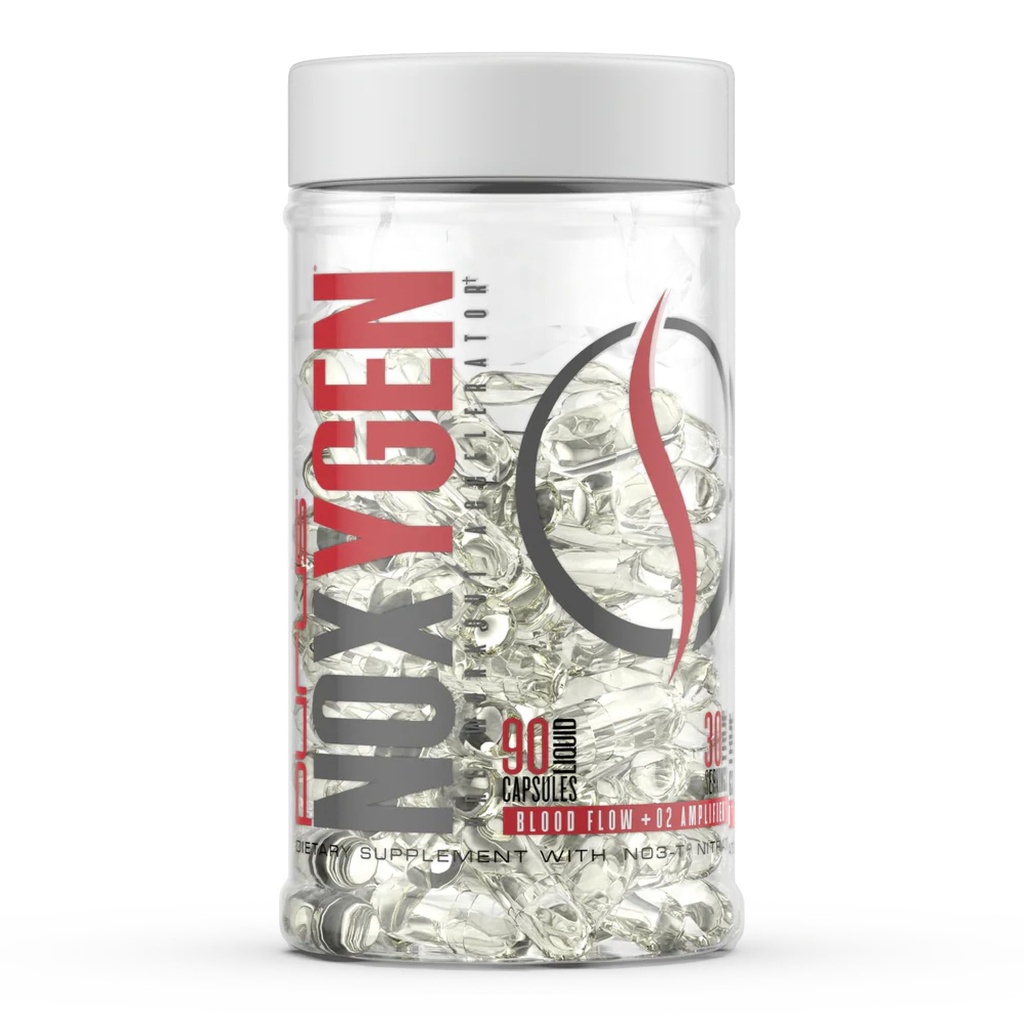 Purus Labs NOXygen Liquid Capsules Pre-Workout Accelerator | Pillole Nitric Oxide Pump | Amplificatore per flusso sanguigno e ossigeno | 30 Serve, 90 Capsule