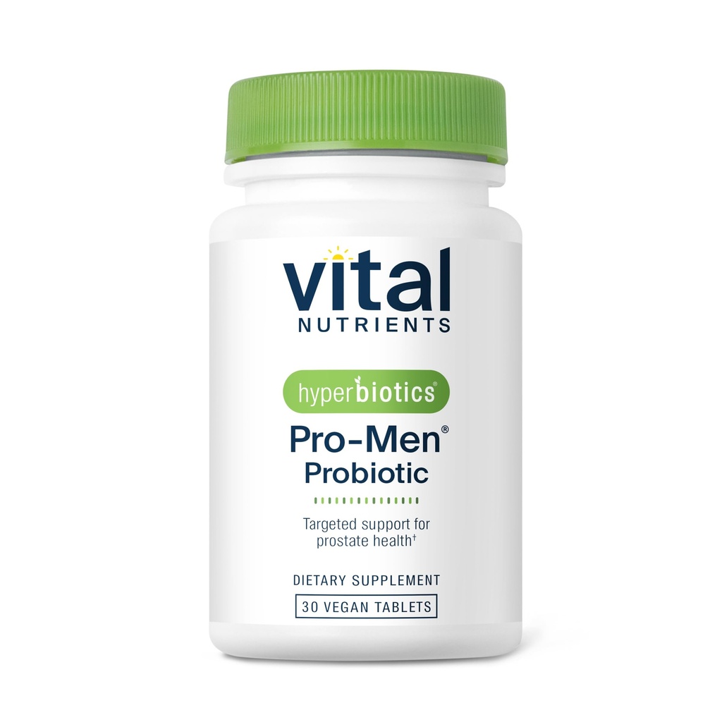 Iperbiotici Vital Nutrients Pro Men Probiotics | Probiotici avanzati per gli uomini | Studi clinici per la salute della prostata, l'equilibrio digestivo e la salute del fegato* | Gluten, Dairy, Soy Free | 30 compresse vegane