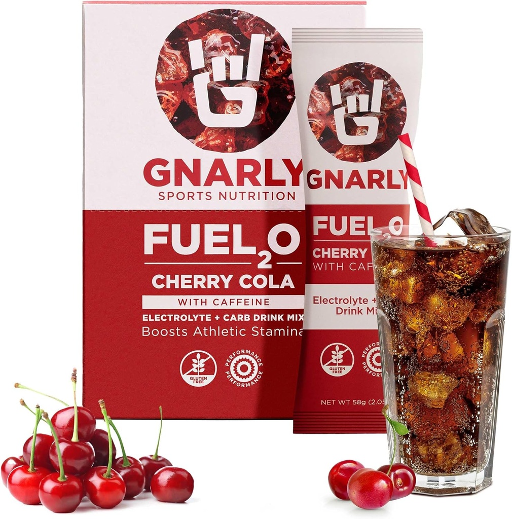 Gnarly Nutrition Fuel2O Electrolyte Powder Packs, Cherry Cola – Electrolyte Solution, Fuel, Replenishment e Recovery – Fuel2O Endurance Nutrition – Cherry Cola, 10-Pack