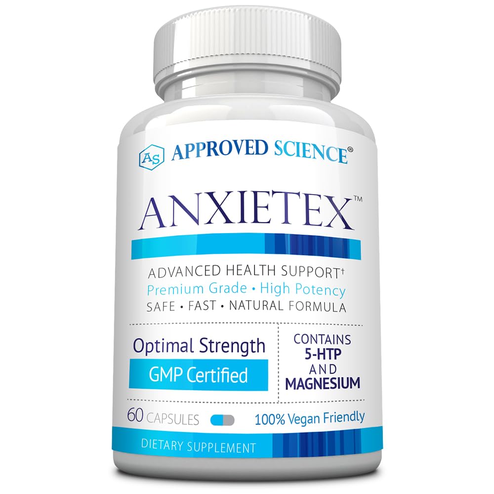 Approvato Scienza Anxietex - Calma e Rilassamento - L-teanina e Magnesio - 60 capsule - Vegan Friendly - 3 mesi di fornitura