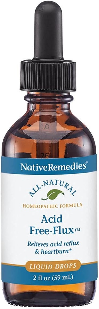 Acido Rimedi Nativi Free-Flux - Rimedio omeopatico naturale Allevia temporaneamente bruciore di stomaco, indigestione e disgrazia dopo aver mangiato - 59 mL