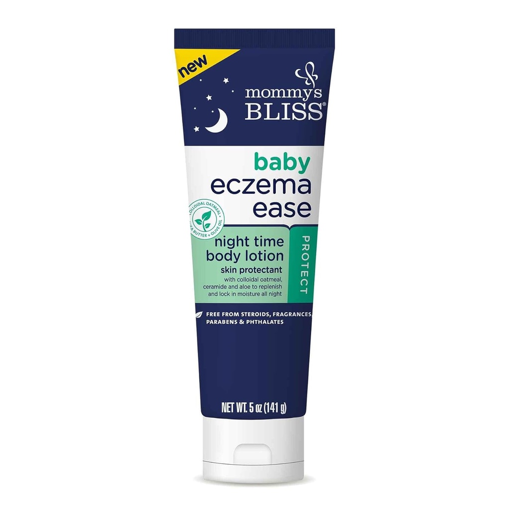 Bliss Eczema Ease Night Moisturizer w/Colloidal Oatmeal, Shea Butter & Olive Oil, Allevia le irritazioni cutanee & Itching a causa di Eczema, Ceramide & Aloe, Libero di steroidi & Phthalates, 5 oz
