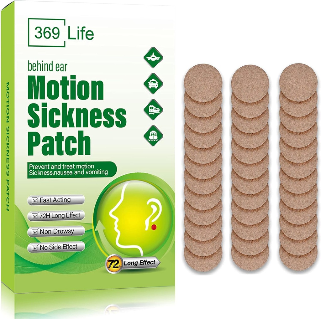 Patch di silenzio di movimento per auto e barca Rides, Navi, Crociera e aereo & altre forme di trasporto - Essenziale di viaggio, per adulti e bambini (36 Conte)