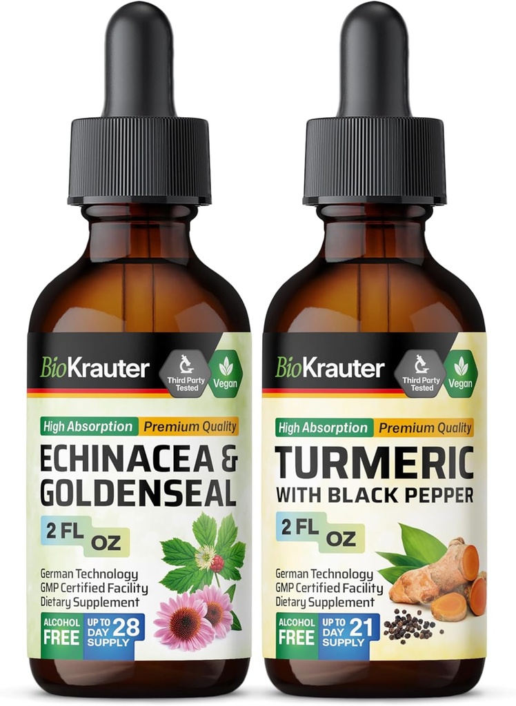 Echinacea con Goldenseal Tincture 2 Fl. Oz. & Tincture Turmeric 2 Fl. Oz.