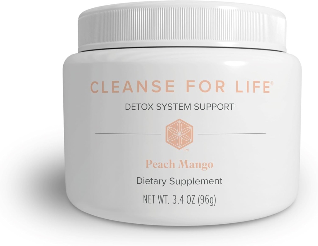 Isagenix Cleanse for Life - Supplemento polvere per la pulizia della bevanda senza lassativi o diuretici - Metabolismo di sostegno con vitamina B12 & Niacin -Peach Mango -3.4 Oz (16 Serve)