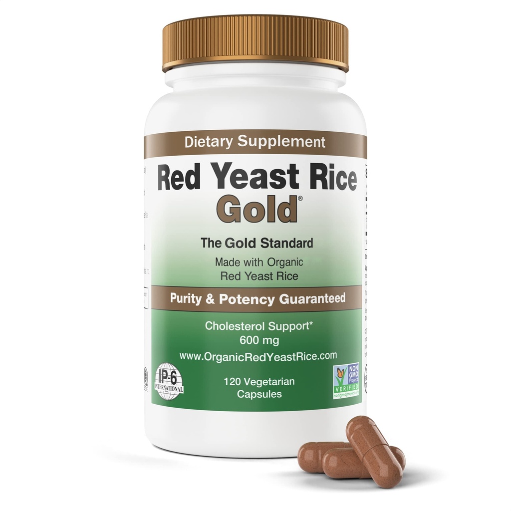 Realizzato con 600 mg di riso rosso lievito biologico - IP6 International - 120 capsule vegetariane