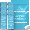 Viter Energy Original Caffeine Mints Wintergreen Flavor 6 Pack e 1/2 Pound Bulk Bag Bundle - 40mg Caffeina, B Vitamine, Sugar Free, Vegan, Powerful Energy Booster per Focus e Alertness