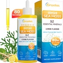 Sea Moss & Ashwagandha Gocce di radice - 10X più forte Seamoss & Ashwagandha per le donne e gli uomini, mare Moss Gocce per Mood, Immunità, digestiva, energia, pelle, capelli Joint(Lemon Flavour - 80 Servings