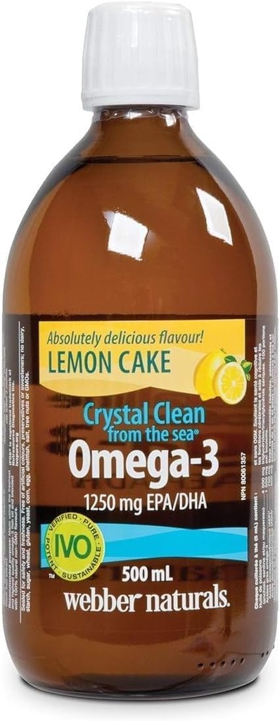 Webber Naturals Ocean Pure Omega-3 Liquid Fish Oil - Torta di limone 500 ml