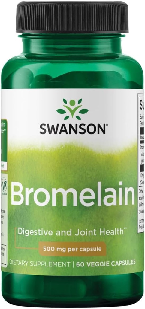 Swanson Massima resistenza Bromelain 1200 Gdu 500 Milligrammi 60 capsule di veg
