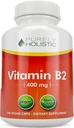 Vitamina puramente olistica B2 Riboflavin 400mg - 240 capsule vegane, 8 mesi di alimentazione - Vitamine B2 ad alta resistenza - Non OGM & Gluten Free - Supporta la produzione di energia e la salute cellulare