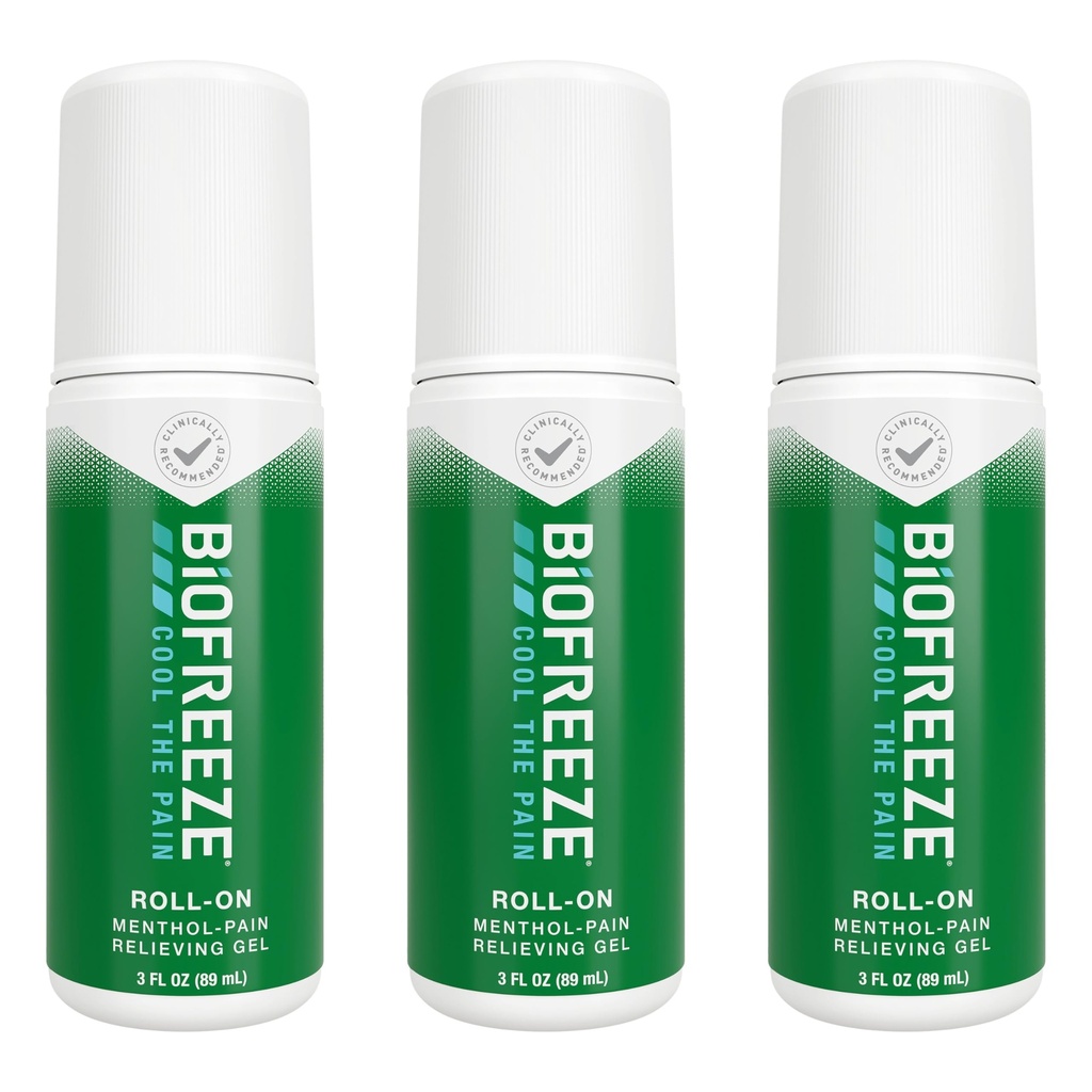 Rilievo di dolore per il ginocchio, il collo, l'anca, il giunto, la spalla, & Backache semplice, l'artrite il dolore Reliever, il sollievo del muscolo del dolore, il rotolo sul mentolo gel 3 Fl Oz (pacchetto di 3)