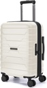 BAGSMART Carry Su Bagaglio 22x14x9 Airline omologato con Spinner Wheels,Peso leggero 20 pollici Bagaglio con serratura TSA,Espandibile Hard Shell Carry su valigette per uomini donne,bianco