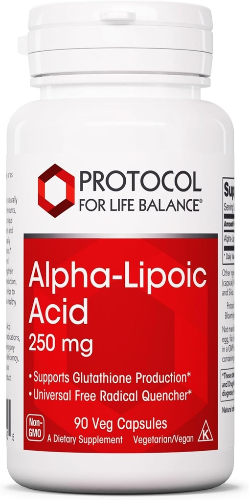 PROTOCOLLO PER LA VITA BALANCE Alpha-Lipoic Acid Supplemento - 600mg ALA - Ossidative Stress Quencher, Blood Flow & Heart Health - Kosher & Dairy Free - 60 Veg Capsule
