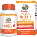 MaryRuth Organics Vegan Omega 3 Gummies per gli adulti | 2 mesi di alimentazione | Zucchero supplemento gratuito con vitamina C | Olio di lino Supporto immunitario | Totale benessere | No Fish Taste | 60 Conte
