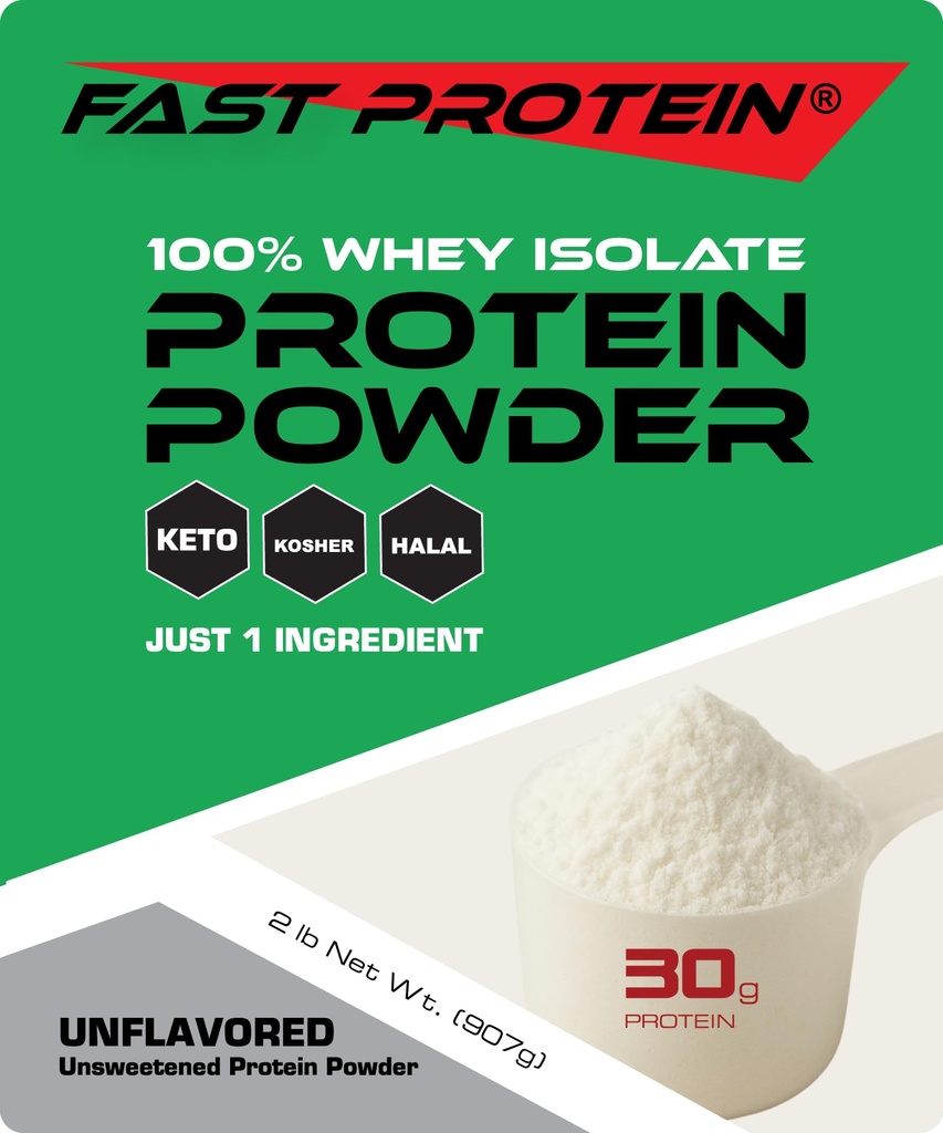 Polvere proteica isolata di siero - 30g polvere proteica - Kosher, Halal, Keto, Etichetta pulita, Proteina veloce - 2LB 30 Servings